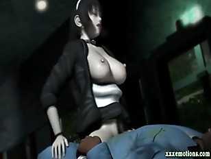 Animated girl taking old black cock