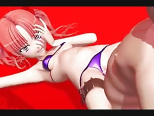 3D Hentai - Red Haired Slut gives Blowjob and gets fucked